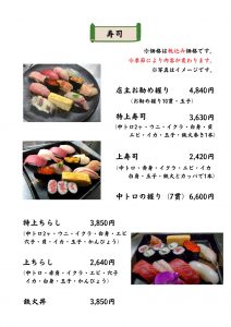 寿司メニュー